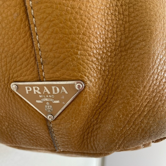 Prada Leather Shoulder Bag Caramel Mustard Brown - Picture 3 of 16